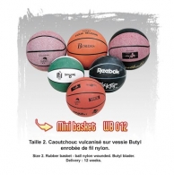 Ballon de basket publicitaire en stock taille officielle (taille 7) - caoutchouc vulcanisé sur vessie butyl