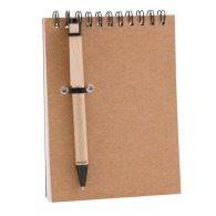 Bloc note de 61 pages en papier recyclé avec stylo