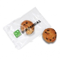 Contenu: cookie / biscuit pépites au chocolat.
poids: 4,2 gr.
dimensions: Ø 25 mm.
personnalisation: 1 à 3 couleurs.