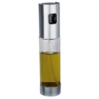 Elegant distributeur de vinaigre ou d'huile en verre et acier inoxydable - 8,3 x ø 4