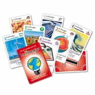 Jeu de 42 cartes en papier recyclé sur le thème des énergies. personnalisation de la boîte