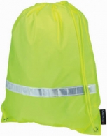 Sac à dos premium 70d, rabat, fermeture scracth, cordons de serrage, jaune fluo