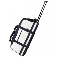 Sac de voyage à roulettes en 100% polyester 600d. 1 poche frontale avec zip. 1 poche