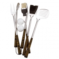 Set pour barbecue avec 7 pièces dans un petit sac de golf comprenant des couverts en