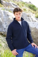 Sweatshirt col zippé blanc fruit of the loom70 % coton 30 % polyester (gris : 90
