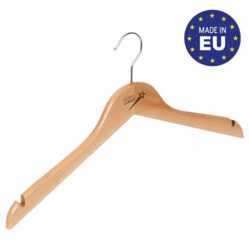 10 Cintres En Bois MAWA - Largeur 42 Cm - Crochet Rotatif 360° - Gain De Place - Certifié FSC