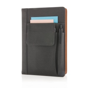 Carnet promotionnel de notes avec pochette pour téléphone