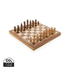 Jeu d'échecs promotionnel pliable en bois FSC®