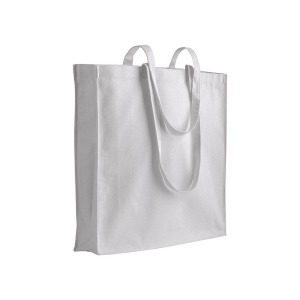 Shopper avec soufflet en canvas 280g/m², anses longues