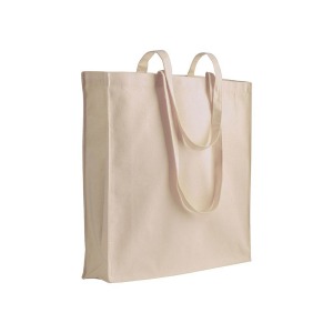 Shopper avec soufflet en canvas 280g/m², anses longues