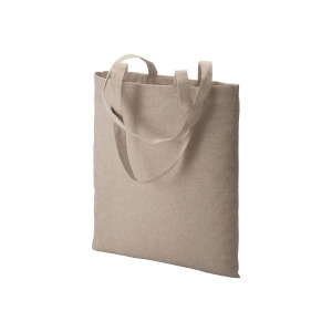 Shopper en coton recyclé 150g/m², effet mélange, anses longues
