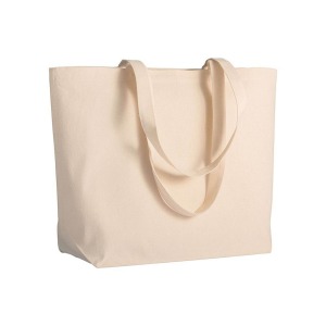 Shopper avec soufflet à la base en coton 280 g/m2, anses longues