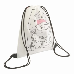 Set de 5 crayons de couleur avec logo en cire de forme cylindrique, dans un mini sac à dos coloré