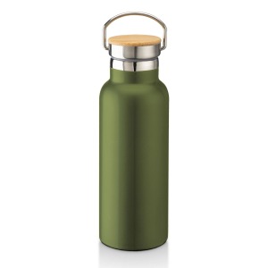 Thermos en acier inoxydable avec double paroi isolante de 500ml avec bouchon en bambou