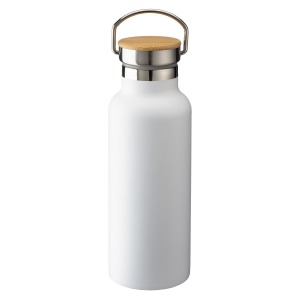Thermos en acier inoxydable avec double paroi isolante de 500ml avec bouchon en bambou