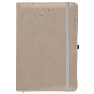 Agenda journalier promotionnel 2026, couverture rigide en PU thermocollé avec piqûres sur les bords