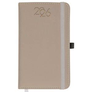 Agenda de poche hebdomadaire 2026, couverture rigide en PU thermocollé avec piqûres