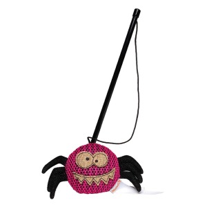 Peluche publicitaire araignée pour chat avec canne à pêche - MBW