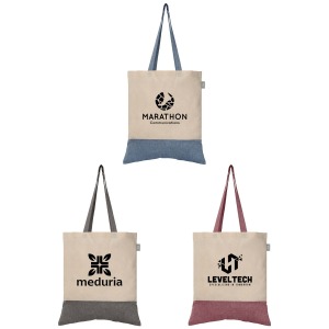 Quebec - Sac publicitaire fourre-tout en coton recyclé bicolore 140 g/m² Sérigraphie