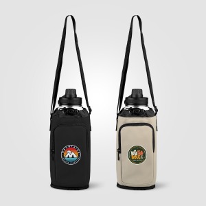Sac pour bouteille en PU recyclé à fermeture éclair - 1.8 L Sérigraphie
