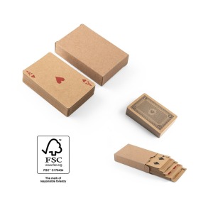FISCHER. Jeu de 54 cartes publicitaire classiques en papier kraft