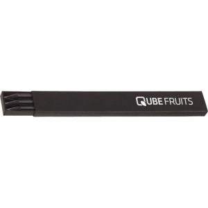 Etui de 3 crayons graphites bois noir avec capsule en métal