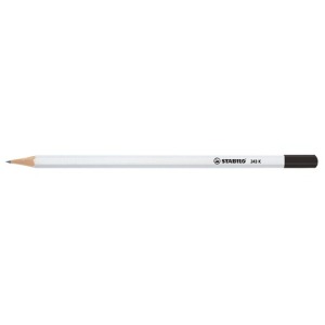 STABILO personnalisable crayon graphite hexagonal blanc avec tête trempée