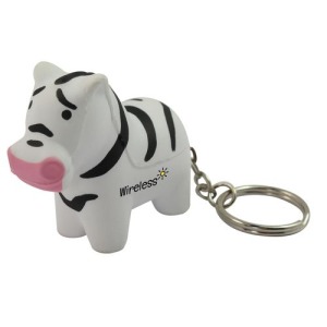 Porte-clés zèbre anti-stress