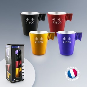 Set de 4 tasses personnalisables en verre trempé 80ml