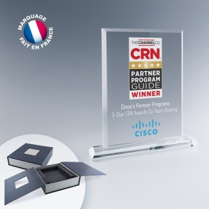 Trophée personnalisable plaque biseautée sur socle