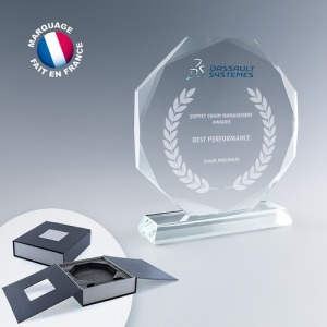 Trophée personnalisé octogonal