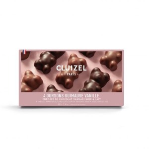 ÉTUI 4 OURSONS GUIMAUVE VANILLE NOIR ET LAIT 40 GR