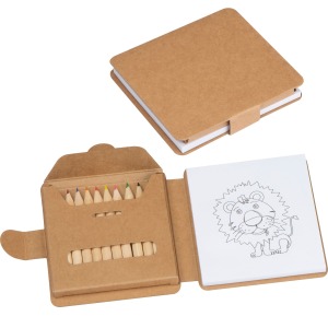 Cahier de coloriage avec 12 crayons de couleur personnalisés