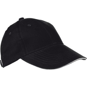 Casquette avec logo '6 Panel' 'Sandwich' 'heavy-brushed'