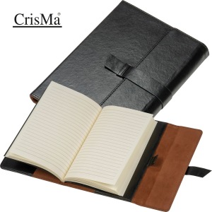 CrisMa carnet avec logo en similicuir A5 avec pages lignées