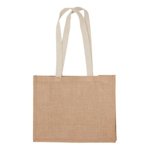 Sac en jute publicitaire avec anses plates en coton