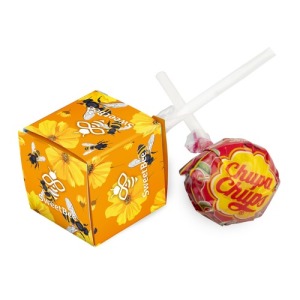 Chupa Chups dans une boîte carrée