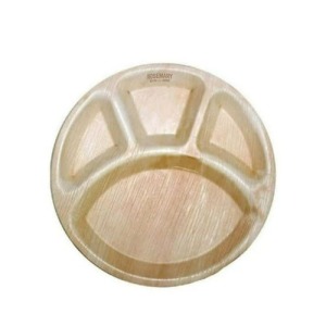 Assiette à compartiments feuille de palmier Ø30cm