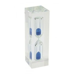 Sablier publicitaire plexi sable bleu - H 8cm
