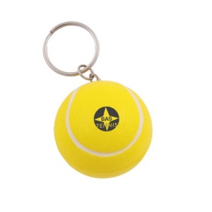 Anti-stress balle de tennis personnalisable avec porte-clés