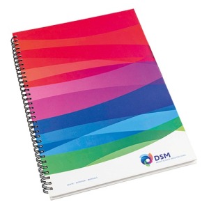 Cahier publicitaire couverture rigide Wire-O A5 50 feuilles