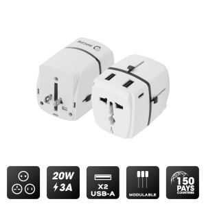 Adaptateur universel personnalisable Premium 20W - 3A