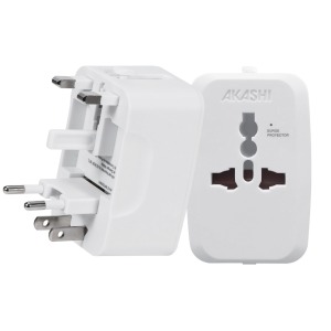 Adaptateur universel promotionnel de voyage - Blanc