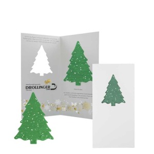Carte de voeux avec papier ensemencé sapin - graines d'épicéa personnalisé - Epicéa - 4/0-c