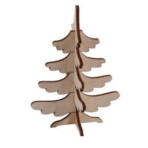 Puzzle en bois 3D - Sapin - Sapin de noël avec logo