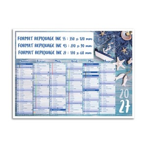Calendrier avec logo bancaire thématique trésors de mer