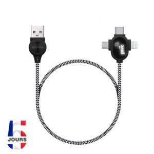 Câble personnalisable LED 3 en 1 transfert et charge