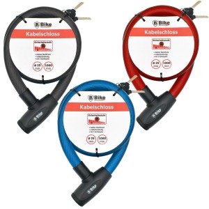 Câble antivol personnalisable pour vélo 25 x 1000 mm - assortiment