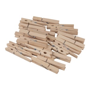 Pince à linge personnalisable bois, 72mm, 24 pièces