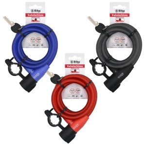 Antivol personnalisé spiralé pour vélo 12 x 1200 mm avec suppor